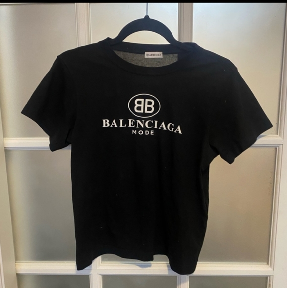 Balenciaga Tops - Black Balenciaga tee Small size